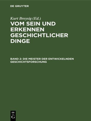 cover image of Die Meister der entwickelnden Geschichtsforschung